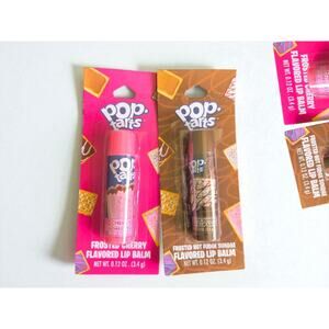 Pop Tart Frosted Cherry Frosted Hot Fudge Sundae Flavored Lip Balm NEW Set Of 2